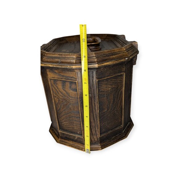 Vintage MCM Lerner Faux Wood Plastic Sewing Box w/Clear Removable Tray 9" Tall - Picture 15 of 15